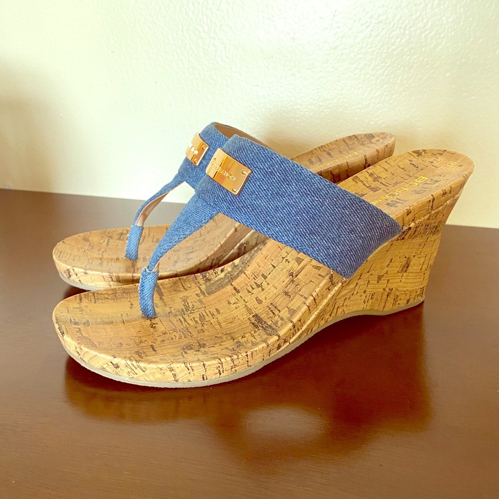 BCBGenrration Wedge Denim Sandals